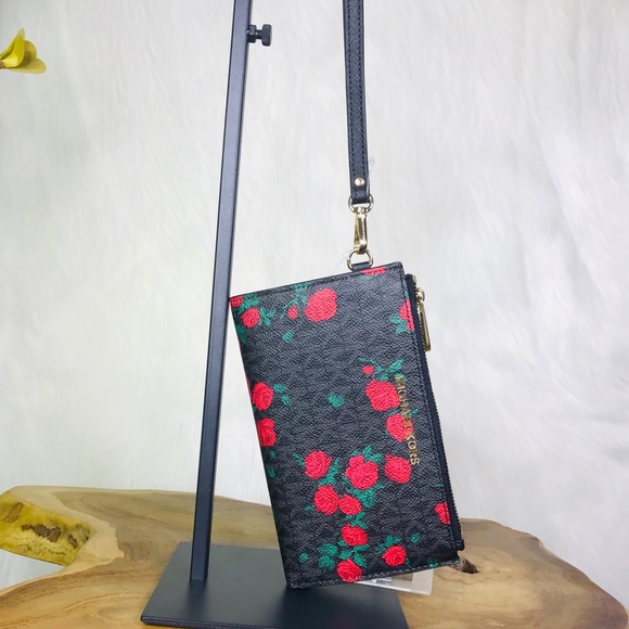 Michael Kors Large Flat Phone Case Floral Wristlet - Picture 7 of 8